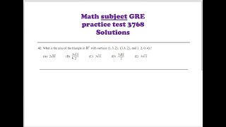 Math subject GRE 3768 problem 42