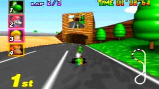 Mario Kart 64 - Mario GP - 50 cc - Luigi's Raceway - w/ COMMENTARY