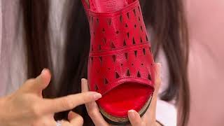Spring Step Leather Wedge Sandals - Fusawedge on QVC