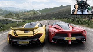 McLaren P1 & Ferrari LaFerrari - Forza Horizon 5 | Logitech g923 gameplay