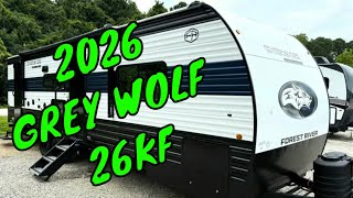 NEW 2026 FOREST RIVER CHEROKEE GREY WOLF 26KF TRAVEL TRAILER W/ BUNK BEDS OUTSIDE KITCHEN Dodd RV