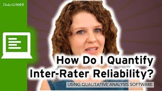 How Do I Quantify Inter-Rater Reliability? : Qualitative Research Methods