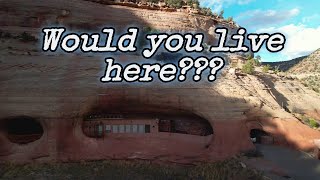 Would you live in the caves the Ancient Anasazi used?? #303fpv #anasazi #cavehouse