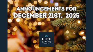 Life Church - The Battlefords - Announcements