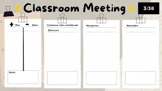 Classroom Meeting Display - Interactive - How to have a classroom meeting -  class 10 minute timer