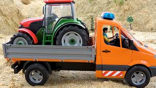 Construction vehicles trucks find tractor in a cave | Dump truck funny story | BIBO TOYS