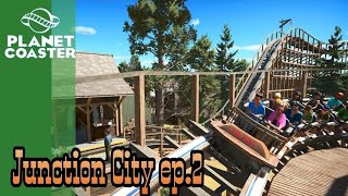 Junction City ep.2 : Planet Coaster Western Park: Roller Coaster  Installed