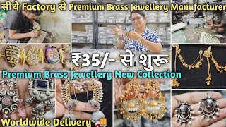Brass Handmade Jewellery Factory | brass jewellery manufacturer | Golden Brass Earrings Wholesale