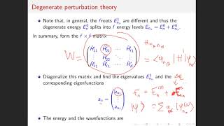 Degenerate perturbation theory