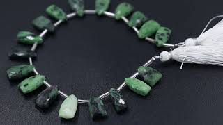 Ruby Ziosite Green/Red Pencil Faceted Natural Beads VBRZHMNF6