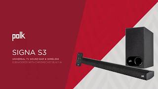 Polk Signa S3: TV Soundbar and Wireless Subwoofer System with Chromecast