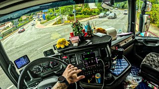 ASMR 🇩🇪 POV Truck Driving Scania R500 | Germany City Drive, Beautiful view | 4k HD |