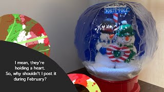 Gemmy 2006 | Airblown Inflatable Tabletop Snow Globe - Snow Couple