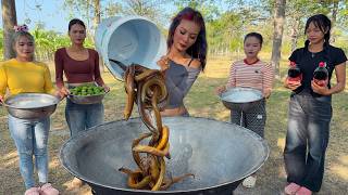 Amazing cooking eel stir-fry and soup recipe