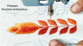 Flowers embroidery Light and Dark blend : Machine embroidery