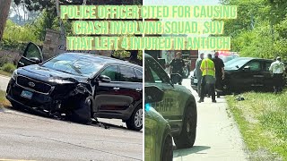 Police officer cited for causing crash involving squad, SUV that left 4 injured in Antioch