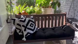 Pillow Perfect Fortress Solid Indoor Outdoor Wicker Patio Sofa Swing Cushion Tufted, Weather and Fad