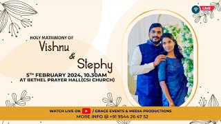 Vishnu💕Stephy | Holy Matrimony 🔴 | 5th February 2024 | 10.30AM