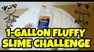 1-GALLON GLUE FLUFFY SLIME CHALLENGE |*** ASMR ***|