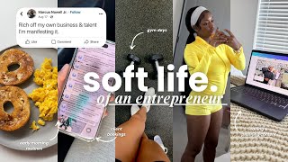 My soft life routine as a full time entrepreneur 𝜗𝜚 | self care, errands, clients, solo time & more 