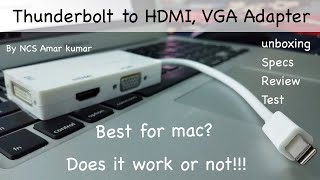 Thunderbolt to HDMI | DVI | VGA Display Port (Cable) Adapter | Unboxing . Review | Testing | 3 in 1