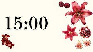 15 Minute Aesthetic Flower Timer | Calming Music | Deep Focus