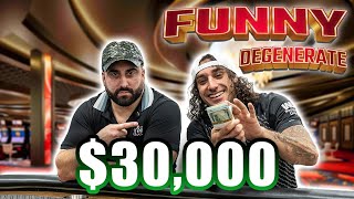 🤯 We ran $8,000 👉🏻 $30k in Blackjack with Funny Degenerate! ♠️