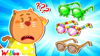 Which Glasses Would YOU Choose? Candy, Slime or Cardboard Glasses?| Wolfoo Channel | Kids Cartoon