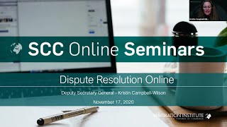 SCC Online Seminar: Dispute resolution online, November 2020