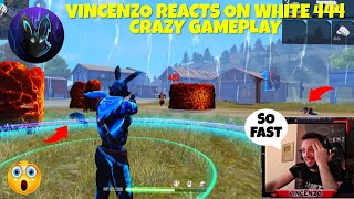 Vincenzo Reacts On White 444 ❤ - 4 Kills In 4 Seconds🔥- Hacker Gameplay By White 444