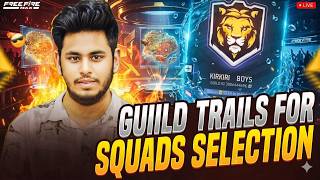 Guild Trails For Squad Selection🔥 || FREE FIRE IN TELUGU || Facecam live Stream || #chandangaming