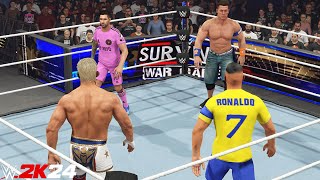 Lionel Messi & John Cena Vs Ronaldo & Cody Rhodes | Tag Team Elimination Match - WWE 2K24 - PS5 [4K]