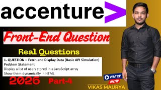 Accenture Front End Question Feth and Display Data #accenture