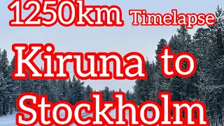 1250 km in 35 minutes: Kiruna to Stockholm Timelapse (through Gällivare, Luleå, Umeå etc)