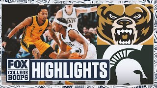 Oakland Golden Grizzlies vs. No. 9 Michigan State Spartans Highlights 🏀 FOX College Hoops