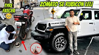 Kya Ek Delivery Boy Rubicon Le Payega? 🥺 Bike Ka Tyre Fatgya😭 #motovlog