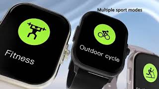 Hot selling E02 push reminder health exercise high-definition large screen women's smart watch