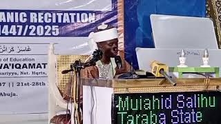 Taraba State. Name: Mujahid Salihu. Category: 1st. 2025 JIBWIS NATIONAL MUSABAQA ABUJA.