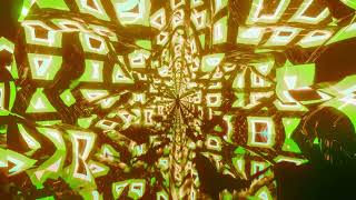 Abstract red textured neon tunnel hole 3d illustration VJ loop.