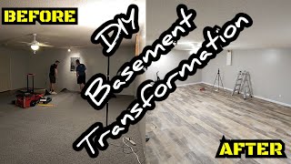 DIY BASEMENT TRANSFORMATION | BEGINNER Basement Remodel | Finished Basement Update