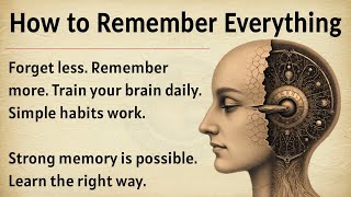 How to Remember Everything | Graded Reader ✅️ | Learning & Memory Skills 🔥 | Boost Your Memory 🧠
