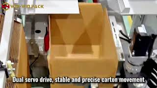 WIN-WIN PACK Vertical Robot Arm Servo Carton Erector | Dual Servo Belt Drive #cartonerector