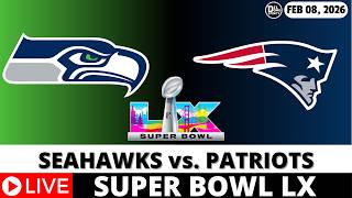 SEATTLE SEAHAWKS VS NEW ENGLAND PATRIOTS - NFL SUPER BOWL LX Game Score Feb 08, 2026