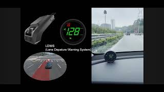 FCWS, LDWS and PCWS road testing video with TLG70-GM HUD
