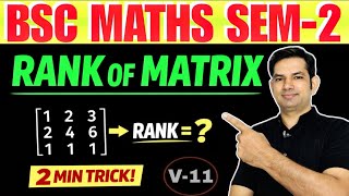Bsc math | Rank of matrix in hindi | Matrix Rank Trick | Complete Concept Clear in 5 minutes | Ma...