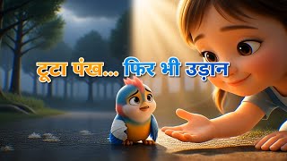 टूटा हुआ पंख… फिर भी उड़ गई नन्ही चिड़िया 🐦😭 | Emotional Story”