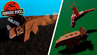 THE UNSTOPPABLE FORCE OF THE TRICERATOPS IN JURASSIC PIXEL