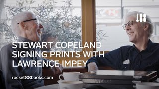 Stewart Copeland | Signing prints with Lawrence Impey
