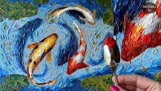 "Koi Is Our Joy" Painted With a Spoon Plus a Super Exciting Field Trip   #FavoriteFishArtChallenge