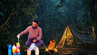 Heavy Rain camping in mountains | indian camping video in rain | camping videos